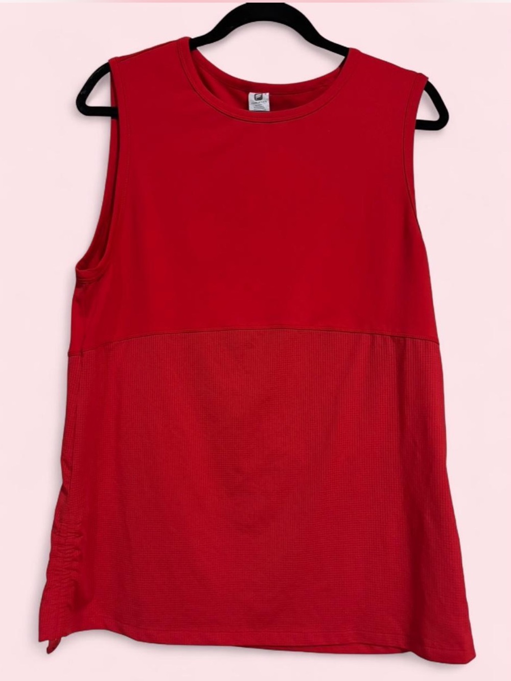 Fabletics Red Sleeveless Layered Tank